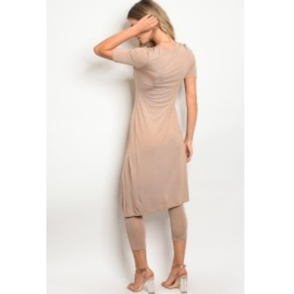 ONE LEFT! Khaki Opague Duster and Leggings Set - Picture 2 of 8